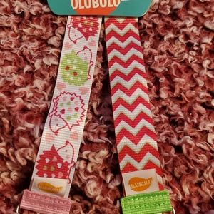 NEW! Ulubulu Universal Pacifier Clip Animal Porcupine Chevron Cute 2 Clips Baby